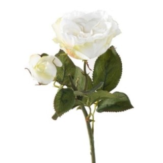 Künstliche Rose, weiß, ca. 43cm hoch - Pflegeleicht & Elegant