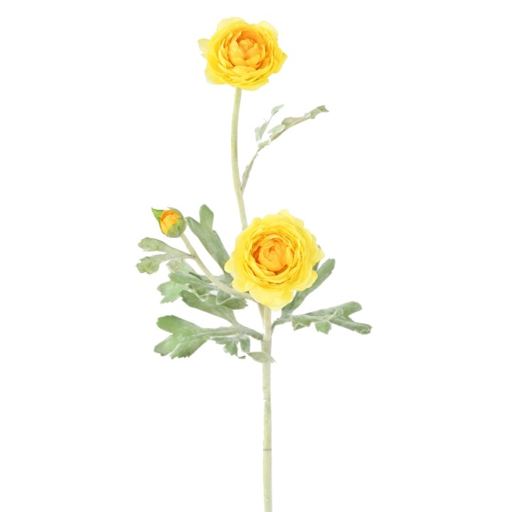 Künstliche Ranunkel, gelb, ca. 53cm hoch - Pflegeleicht!
