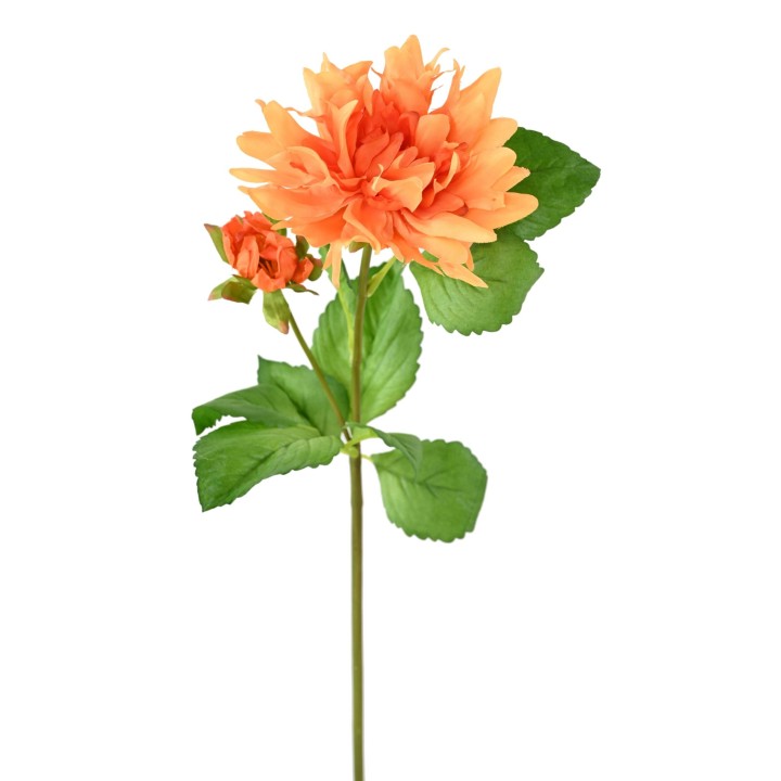 Künstliche Dahlie, orange, ca. 75cm hoch - Pflegeleicht!