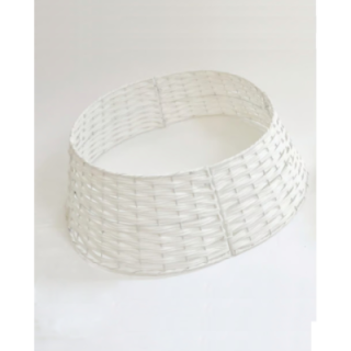 Rattan Weihnachtsbaumrock | Weihnachtsbaumständer-Abdeckung | - Korb in weiss- 50×65 cm