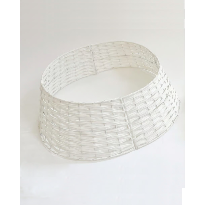 Rattan Weihnachtsbaumrock | Weihnachtsbaumständer-Abdeckung | - Korb in weiss- 50×65 cm