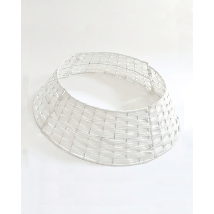 Rattan Weihnachtsbaumrock | Weihnachtsbaumständer-Abdeckung | - Korb in weiss - 50×60 cm