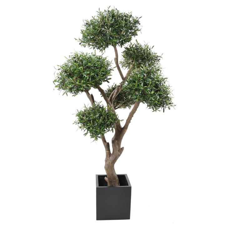 Künstlicher Bonsai-Olivenbaum, ca. 235cm hoch, grün
