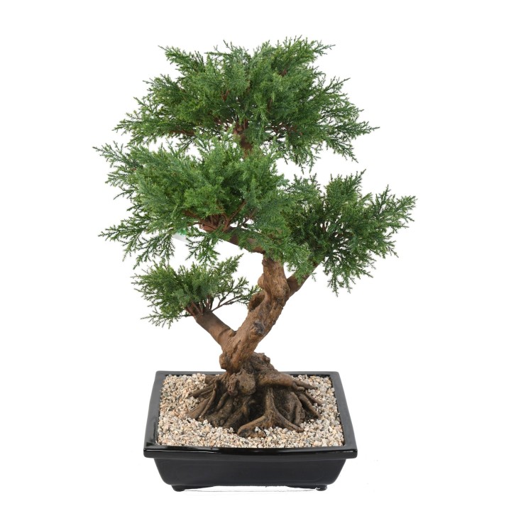 Künstlicher Bonsai-Juniperus, ca. 75cm hoch, grün