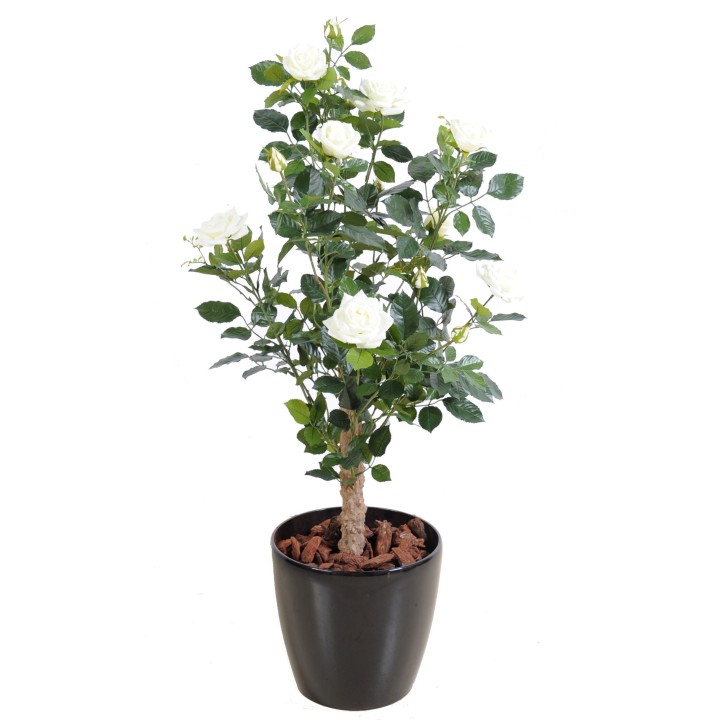 Künstlicher Rosenbaum, ca. 100cm hoch, weiß