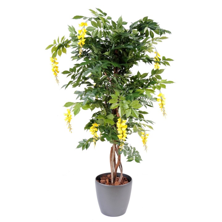 Künstlicher Glyzinienbaum, ca. 150cm hoch, gelb