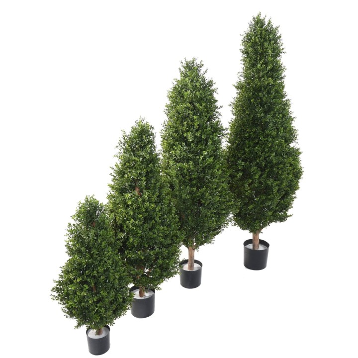 Künstliche Buchsbaumpyramide „Red Day“ – 185cm, UV-beständig