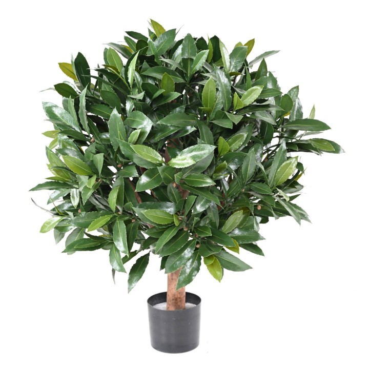 Künstliche Lorbeerkugel auf Stamm, ca 60cm - UV-Beständig, grün