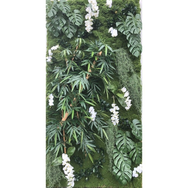 Pflanzenwand Bambus-Philodendron | Individuelle Anfertigung auf Bestellung -  260×130cm