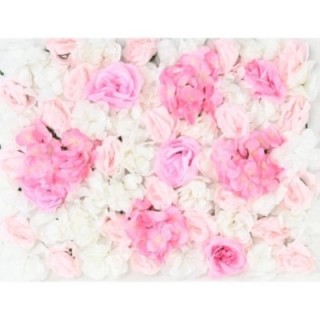 Künstliche Blumenwand, Weiss-Pink | 40×60cm
