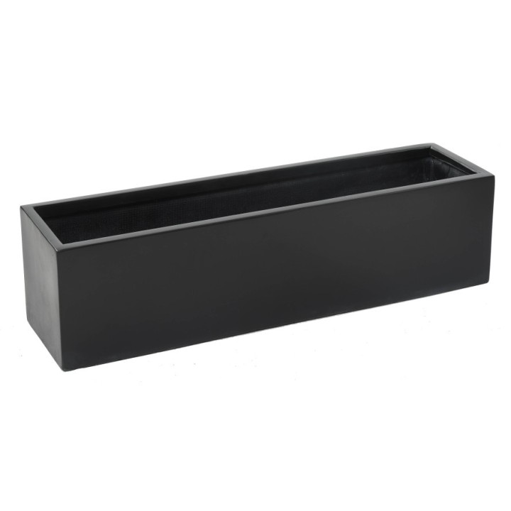 Faser-Pflanzkübel "Schwarz" - 100 cm Länge, 25 cm Tiefe