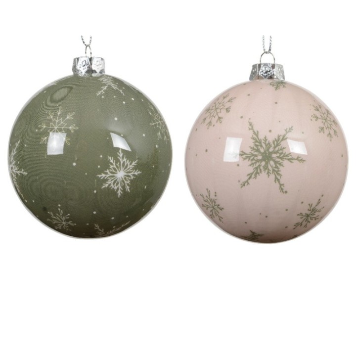 Kugel-Set Alpenzauber 24er Grün/Weiss Ø8 cm