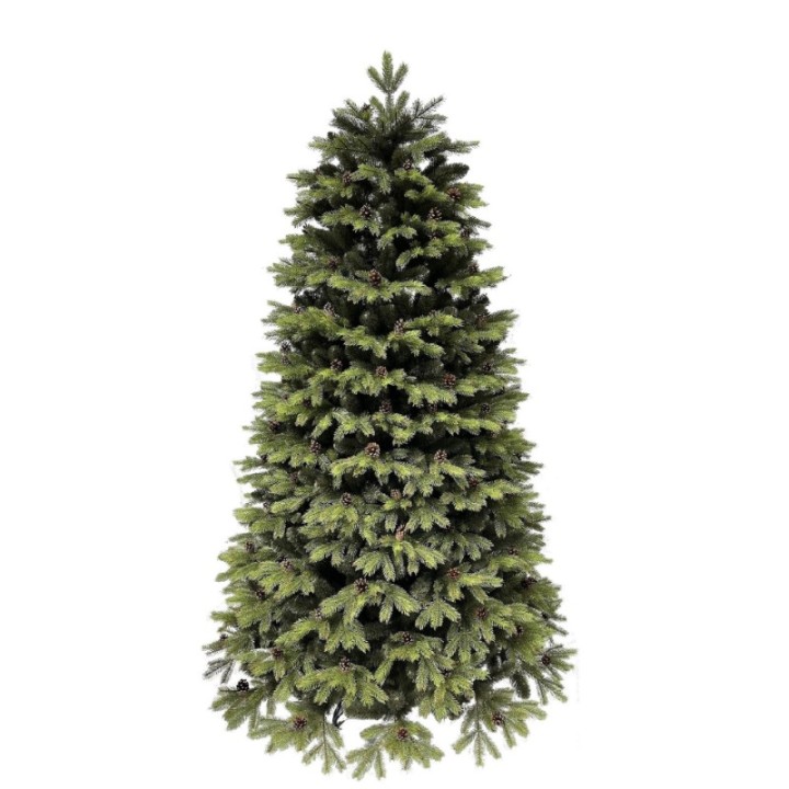 Künstlicher Weihnachtsbaum Kiefer mit Zapfen PE/PVC, ca. 210cm