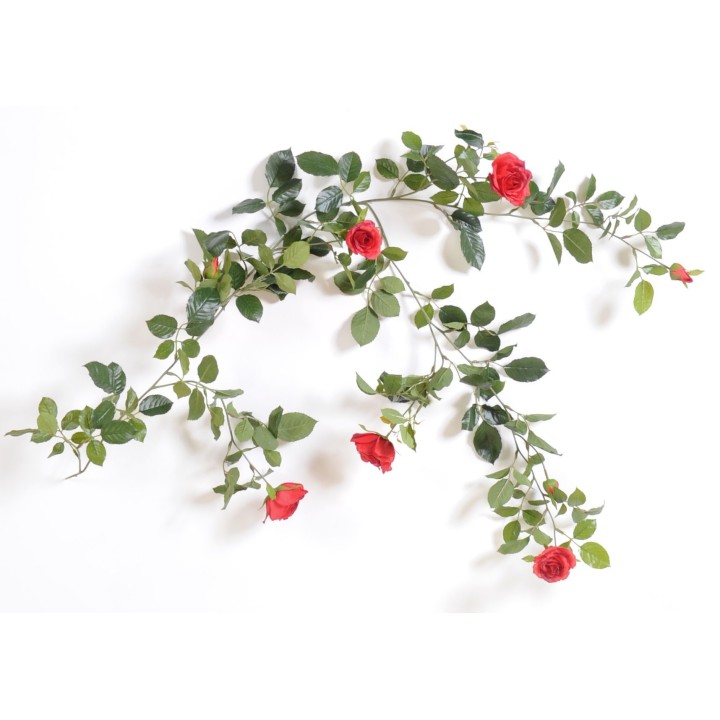 Künstliche Rosen-Girlande, ca 140cm, rot
