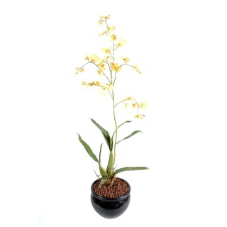 Künstliche Oncidium-Orchidee, ca 60cm, gelb