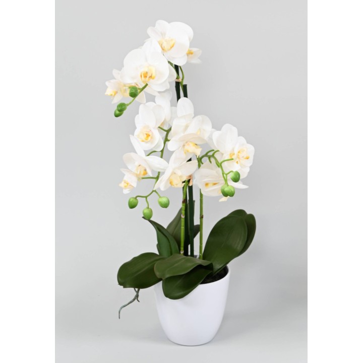 Künstliche Phalaenopsis Orchidee, ca 60cm, weiss