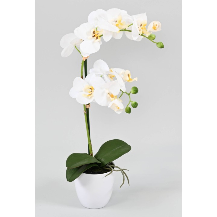 Künstliche Phalaenopsis Orchidee, ca 55cm, weiss