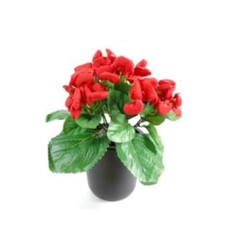 Künstliche Pantoffelblume, ca 30cm, rot