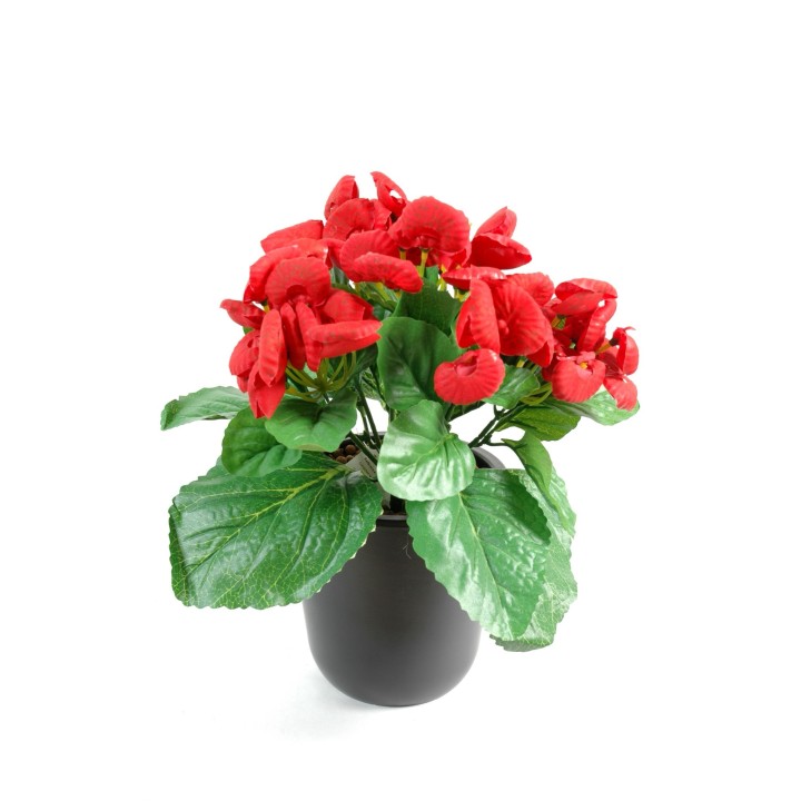 Künstliche Pantoffelblume, ca 30cm, rot