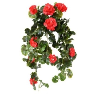 Künstliche Hängende Geranie, ca 65cm, UV-beständig, rot