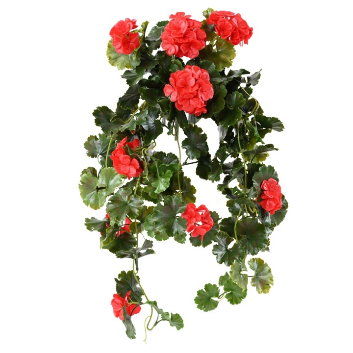 Künstliche Hängende Geranie, ca 65cm, UV-beständig, rot