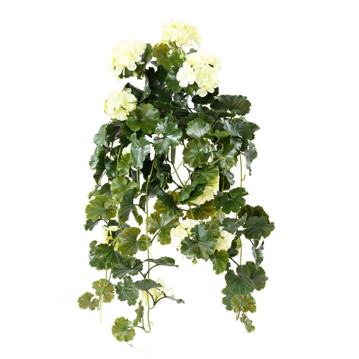 Künstliche hängende Geranie, ca 65cm, UV-Beständig, weiss