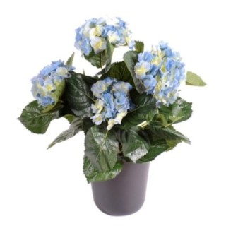 Künstliche Hortensie, 40cm, Blau-Gelb
