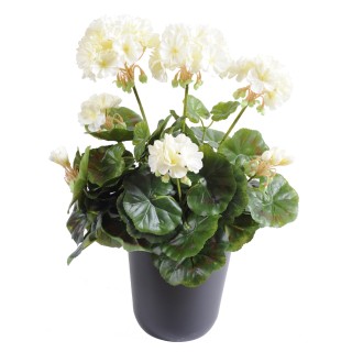 Künstliche Geranie, ca 40cm, weiss