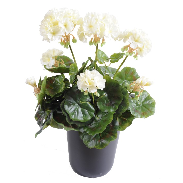 Künstliche Geranie, ca 40cm, weiss