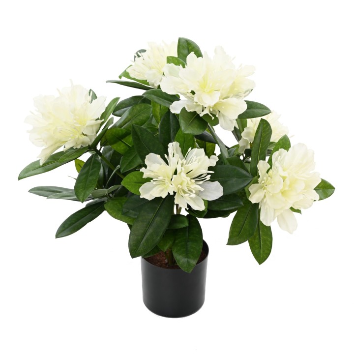 Künstlicher Rhododendron im Topf, ca 45cm, weiss