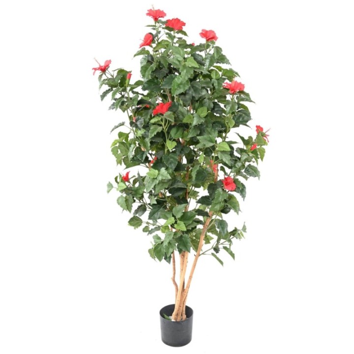 Künstlicher Hibiskus, ca. 110cm hoch, rot