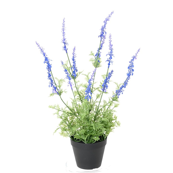 Künstliche Lavendel Dentata Pflanze, UV-beständig, blau