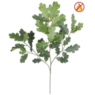 Künstlicher Eichenzweig, ca 60cm, Schwer entflammbar B1/RF2, grün