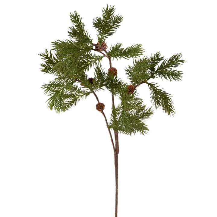 Künstlicher Kiefernzweig mit Mini-Äpfeln, ca 85cm, grün