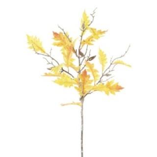 Künstlicher Eichenblattzweig, ca 95cm, orange