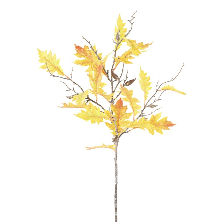 Künstlicher Eichenblattzweig, ca 95cm, orange