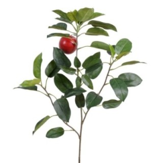 Künstlicher Apfelbaumzweig, ca 75cm, grün-rot