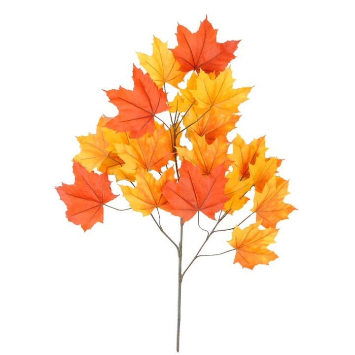 Künstlicher Platanen Zweig, ca 79cm, rot-gelb