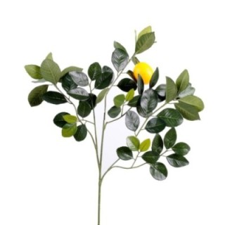 Künstlicher Zitronenbaum Zweig, ca 60cm, grün-gelb
