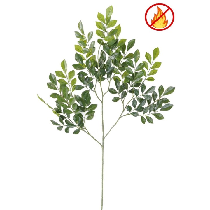 Künstlicher Murraya-Zweig, ca 70cm, Schwer entflammbar B1/RF2, grün