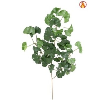 Künstlicher Ginkgo-Zweig, ca 60cm, Schwer entflammbar B1/RF2, grün