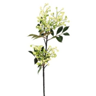 Künstlicher Zweig mit weissen Beeren, ca 85cm, weiss