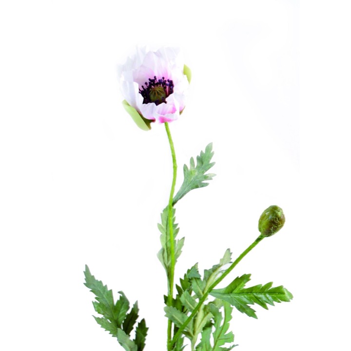 Künstliche Poppy-Blume, weiß, ca. 66cm hoch