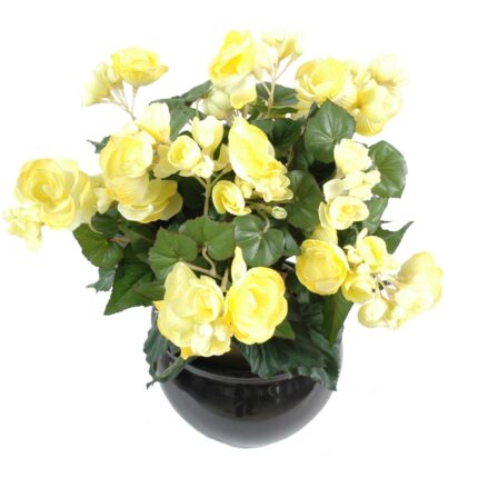 Künstliche Begonie, 35cm, gelb
