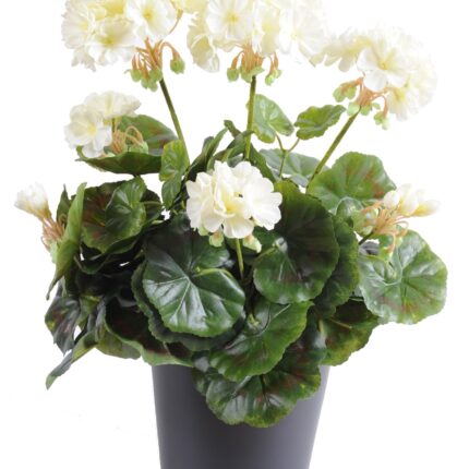 Künstliche Geranie, ca 40cm, weiss