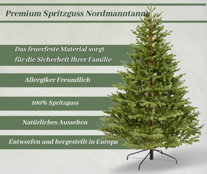LED Premium Spritzguss Nordmanntanne, ca. 150cm – Bild 6