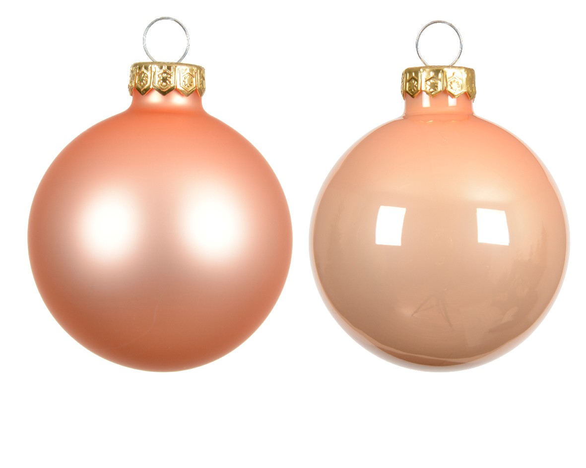 christmas-bauble-glass-peach-colored-box-of-10.jpg Glas-Kugel Pfirsich 10er Ø6 cm – Bild 1