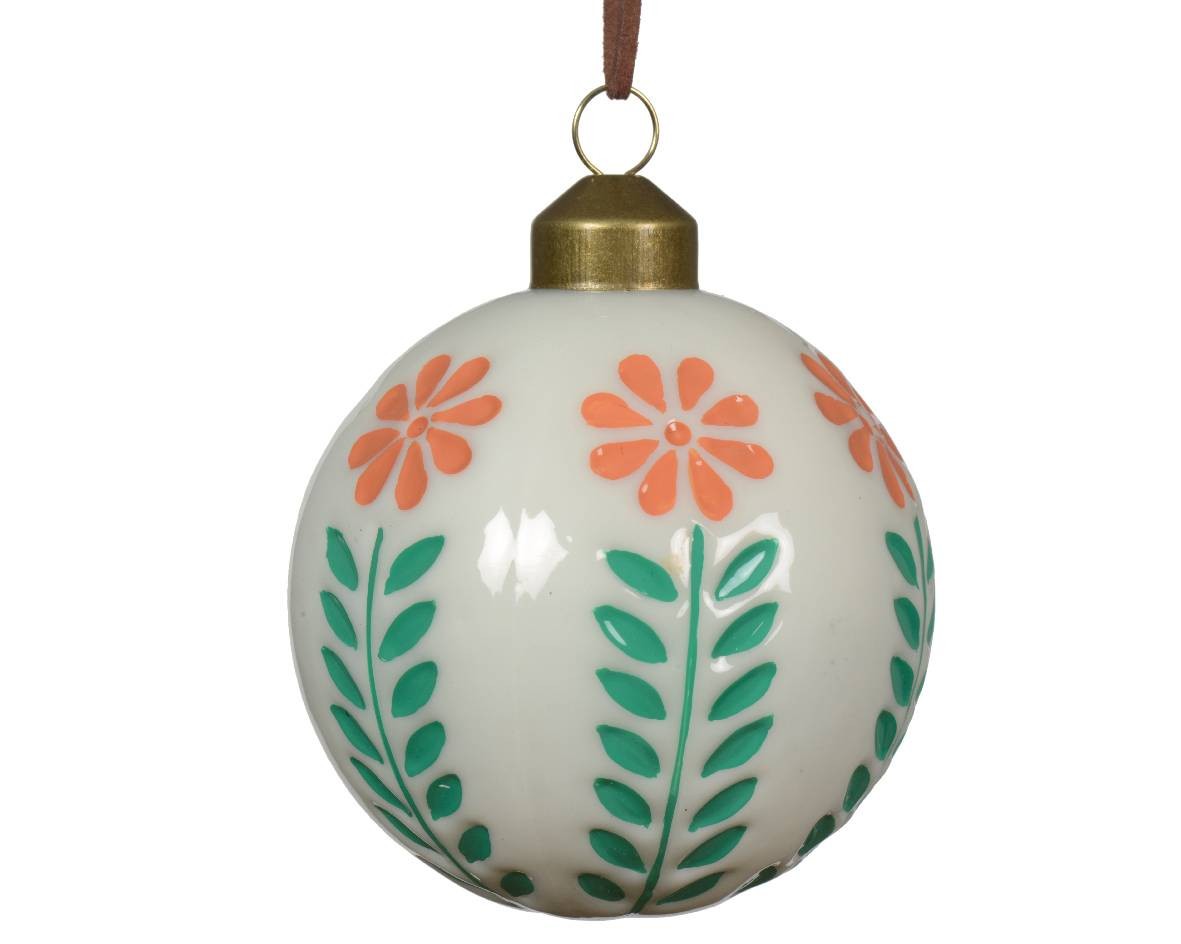 flower-relief-glass-ball-box-of-3.jpg Glas-Christbaumkugel Alpenzauber, 3er Ø8 cm – Bild 1