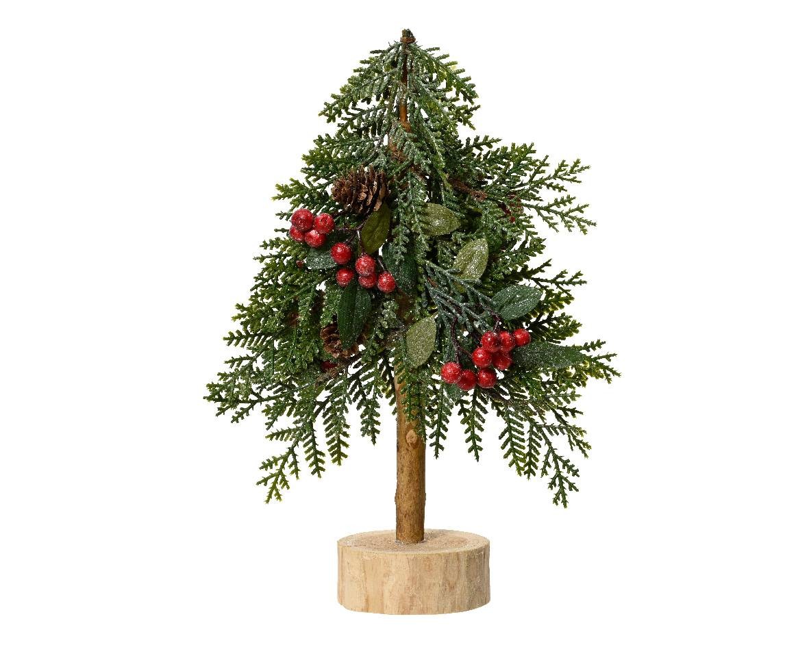 red-berry-mini-glitter-fir.jpg Tisch-Tanne Heimatzauber, 30cm (PE, Holzfuß) – Bild 1
