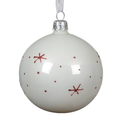 small snowflake glass ball box of 6